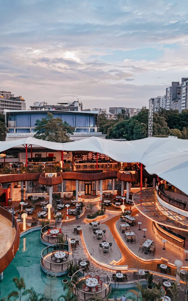 Outdoor Restrobar — Tensile Canopy